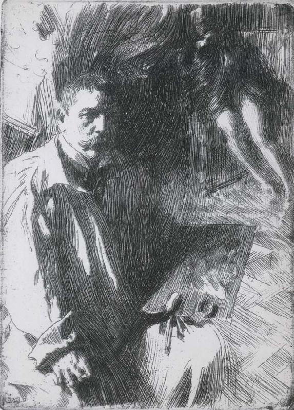 Self Portrait with Model II., Anders Zorn